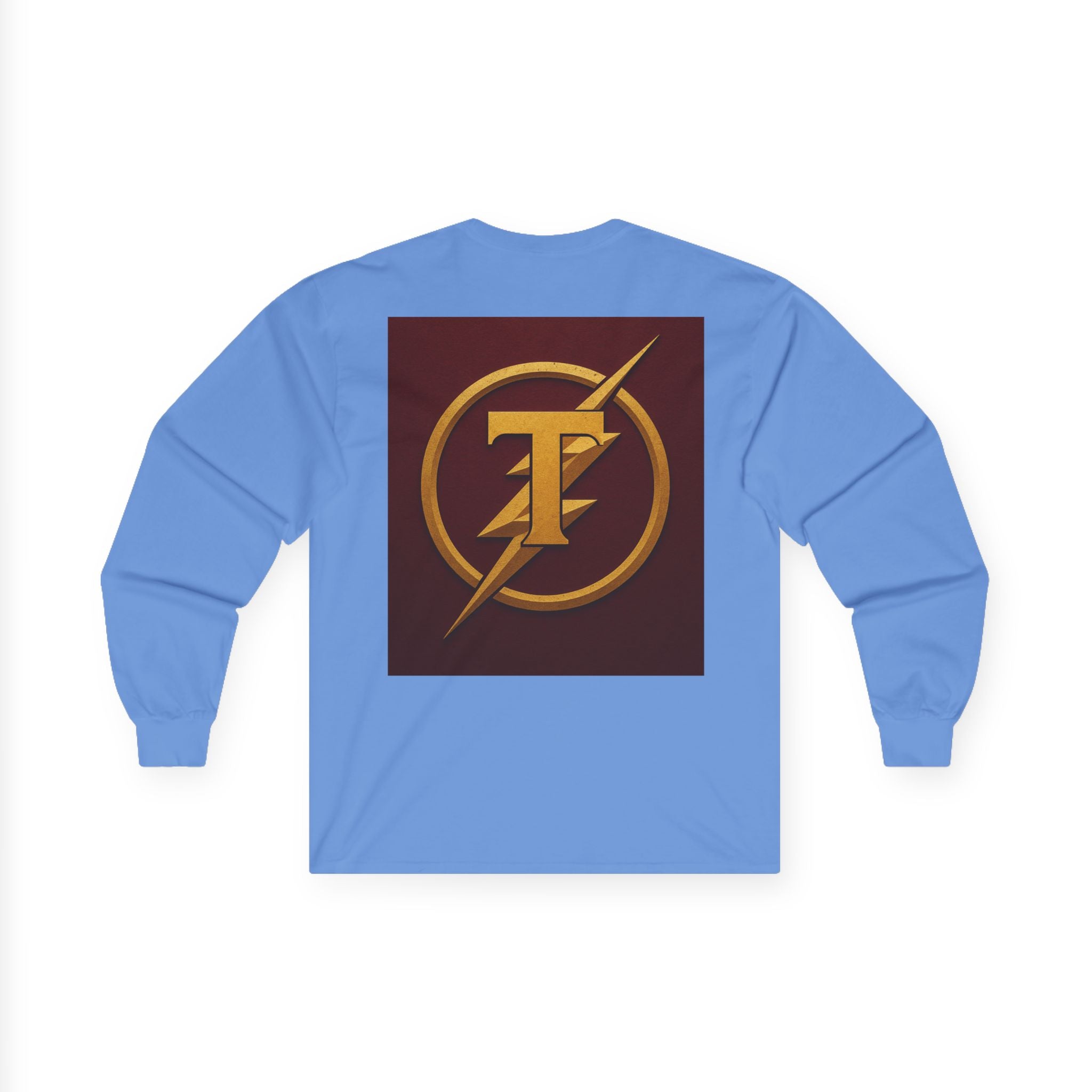 Golden Flash Logo Unisex Long Sleeve Tee, Graphic Tee for Superhero Fans, Perfect Gift for Birthdays, Comic Con, Casual Wear