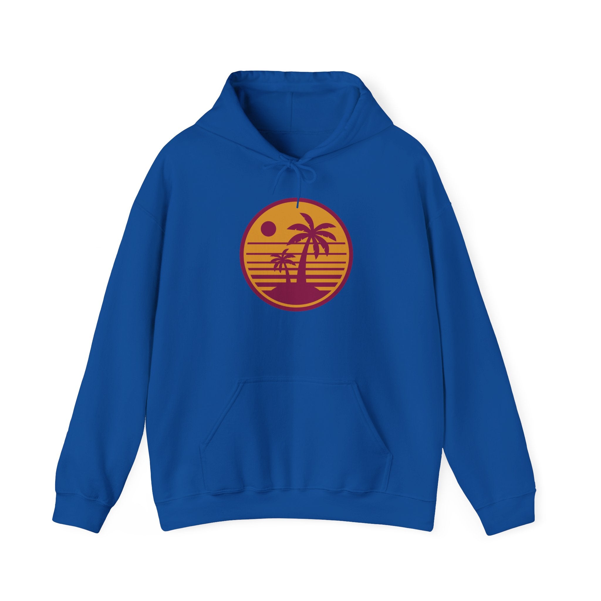 Tropical Sunset Hoodie with Bicycle Design, Summer Vibes Apparel, Unisex Casual Wear, Beach Day Outfit, Gift for Adventure Lovers
