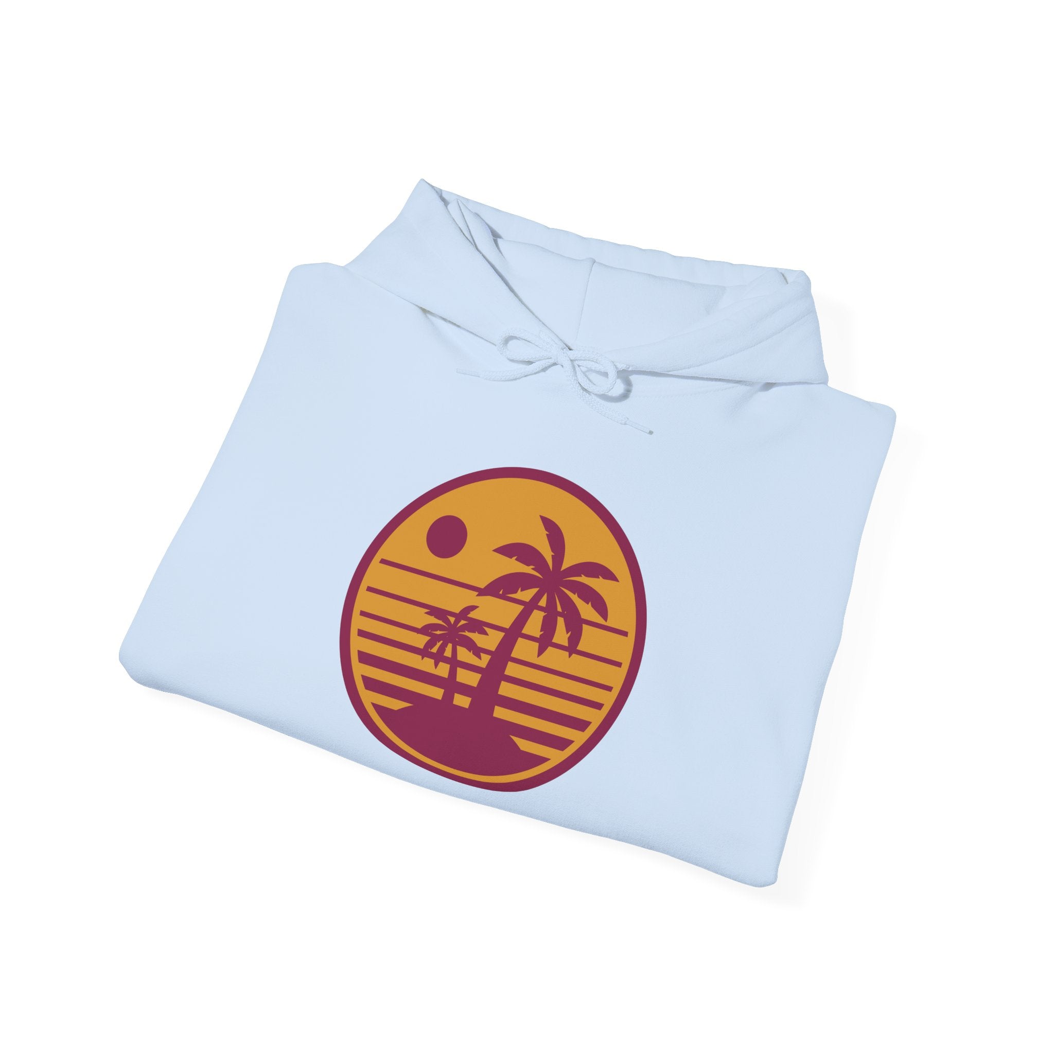 Tropical Sunset Hoodie with Bicycle Design, Summer Vibes Apparel, Unisex Casual Wear, Beach Day Outfit, Gift for Adventure Lovers