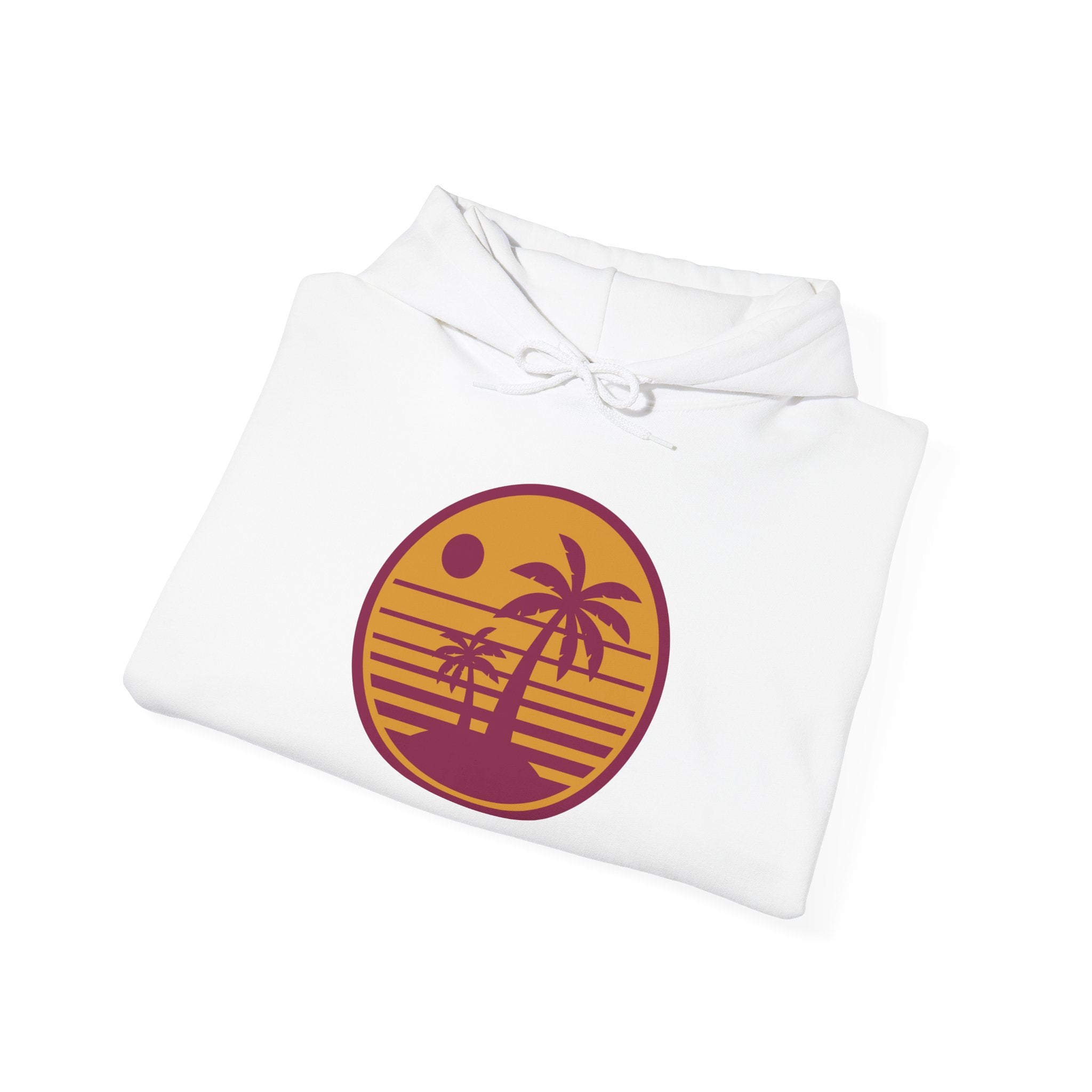Tropical Sunset Hoodie with Bicycle Design, Summer Vibes Apparel, Unisex Casual Wear, Beach Day Outfit, Gift for Adventure Lovers